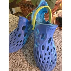 MERRELL - Kids Hydro Moc Blue Swirl Water Shoes Clogs - Size 5